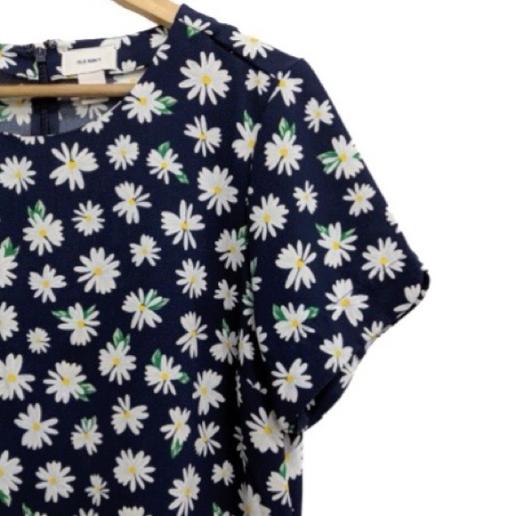 Old Navy Daisy Floral Print Short Sleeve A Line Shift Dress SZ M - Picture 2 of 8